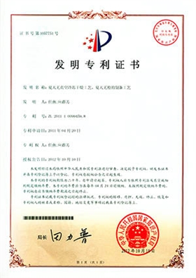 夏天無真空冷凍干燥工藝發(fā)明專利證書